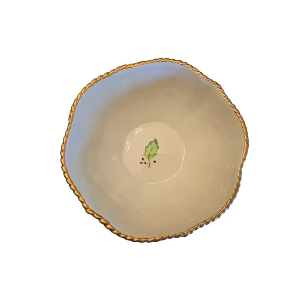 Fitz And Floyd Holiday Berry Bowl Christmas Holiday With Box New Open Box